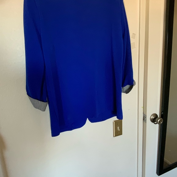 SHEIN Royal Blue Blazer with Striped Cuffs - Picture 5 of 8